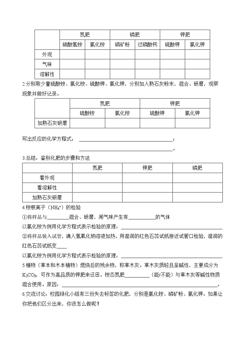 人教版化学九年级下册11.2《化学肥料》第二课时 课件+教案+导学案+分层练习（含答案解析）02