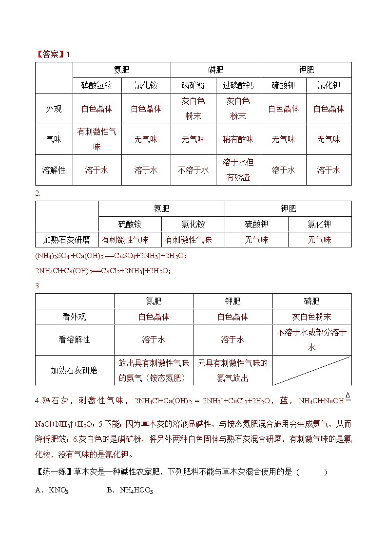 人教版化学九年级下册11.2《化学肥料》第二课时 课件+教案+导学案+分层练习（含答案解析）03