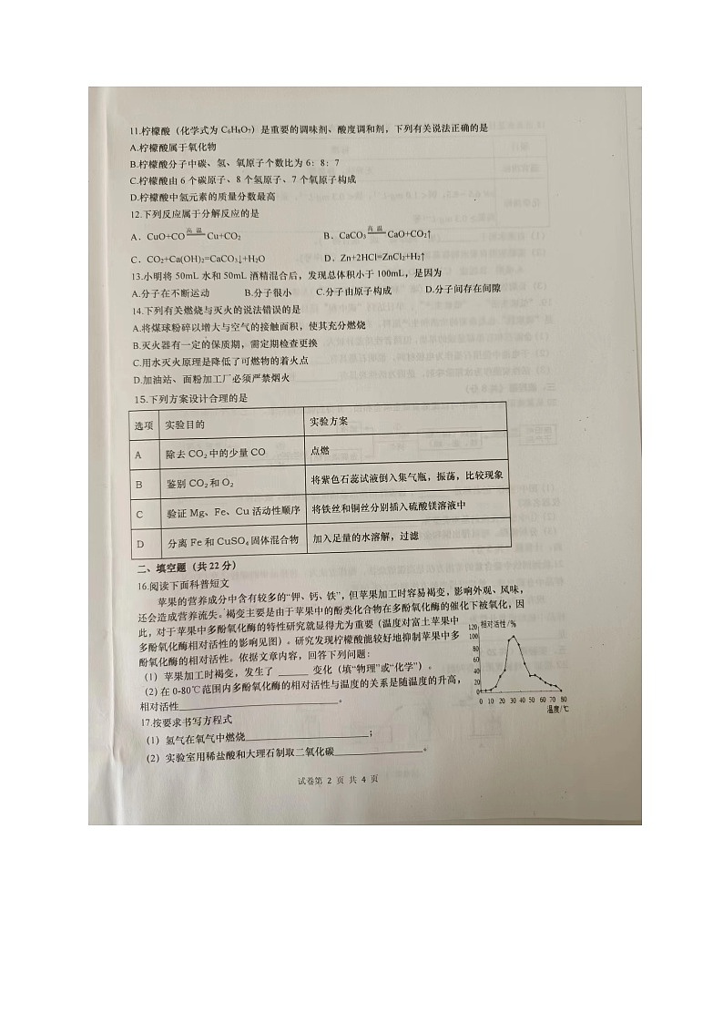 湖南省长沙市浏阳市2023-2024学年九年级上学期1月期末化学试题第2页