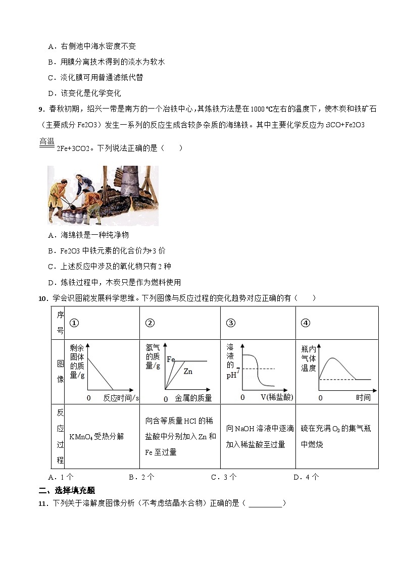江西省鹰潭市余江区2024年化学中考模拟试题附答案第3页