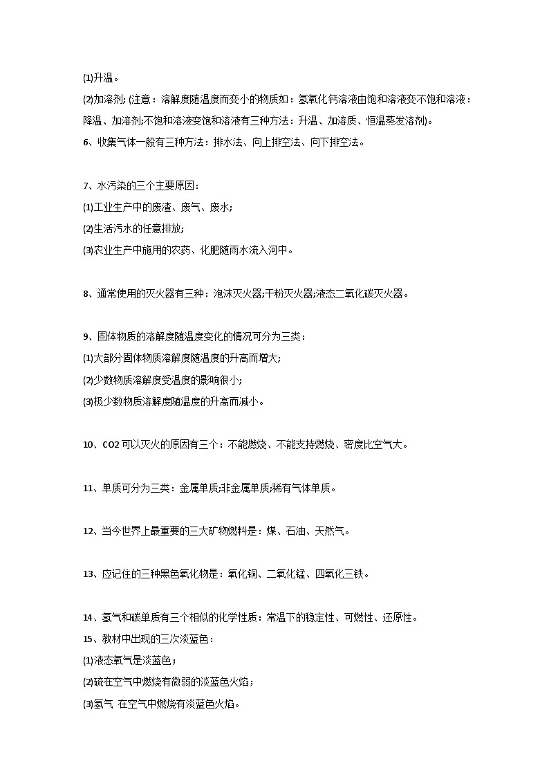 初中化学常考知识点合集02