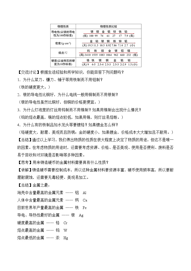人教版化学九年级下册 8.1《金属材料》课件+教案+导学案+分层练习（含答案解析）03