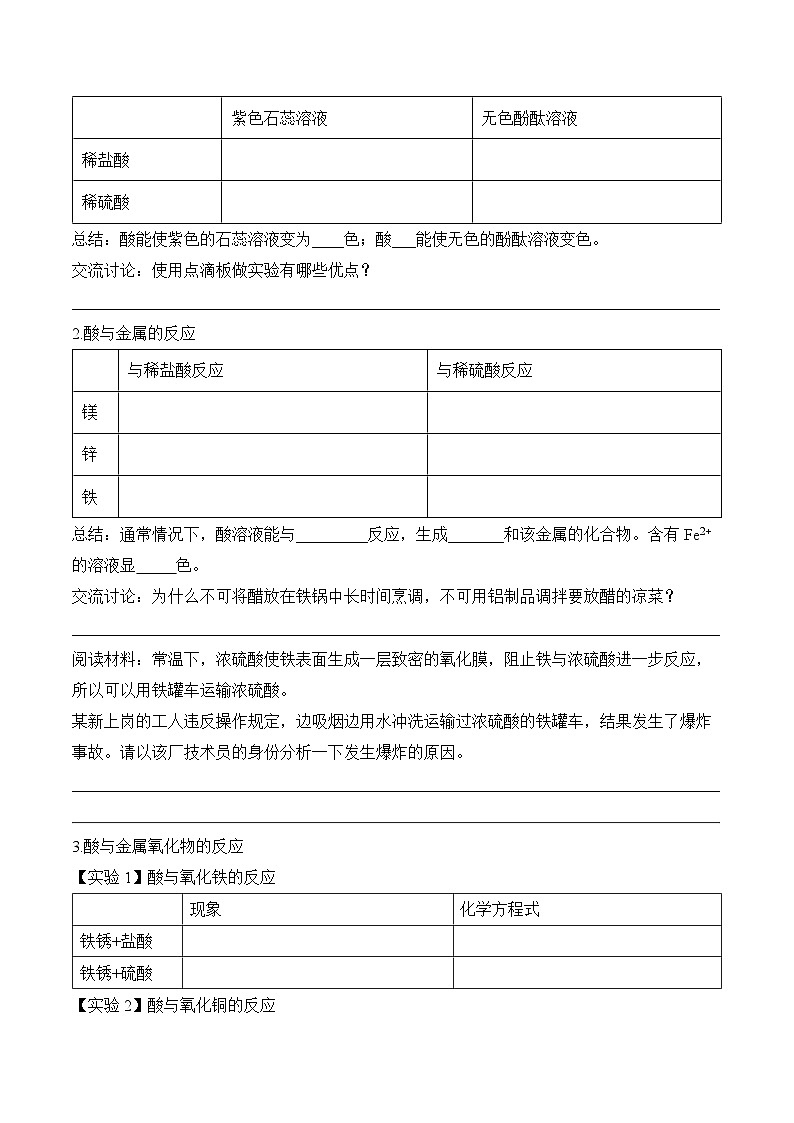 人教版化学九年级下册10.1《常见的酸和碱》第二课时 课件+教案+导学案+分层练习（含答案解析）02