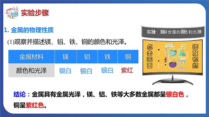 第八单元 金属和金属材料 实验活动四  金属的物理性质和某些化学性质 课件---2023-2024学年九年级化学人教版下册08