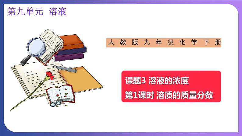 9.3 溶液的浓度 第1课时 溶质的质量分数 课件---2023-2024学年九年级化学人教版下册01