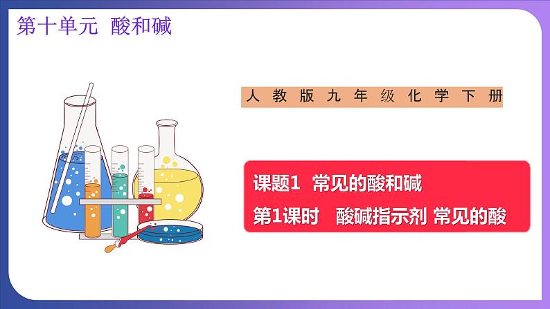 10.1 常见的酸和碱 第1课时 酸碱指示剂  几种常见的酸 课件---2023-2024学年九年级化学人教版下册01