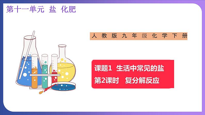 11.1 生活中常见的盐 第2课时  复分解反应 课件---2023-2024学年九年级化学人教版下册01