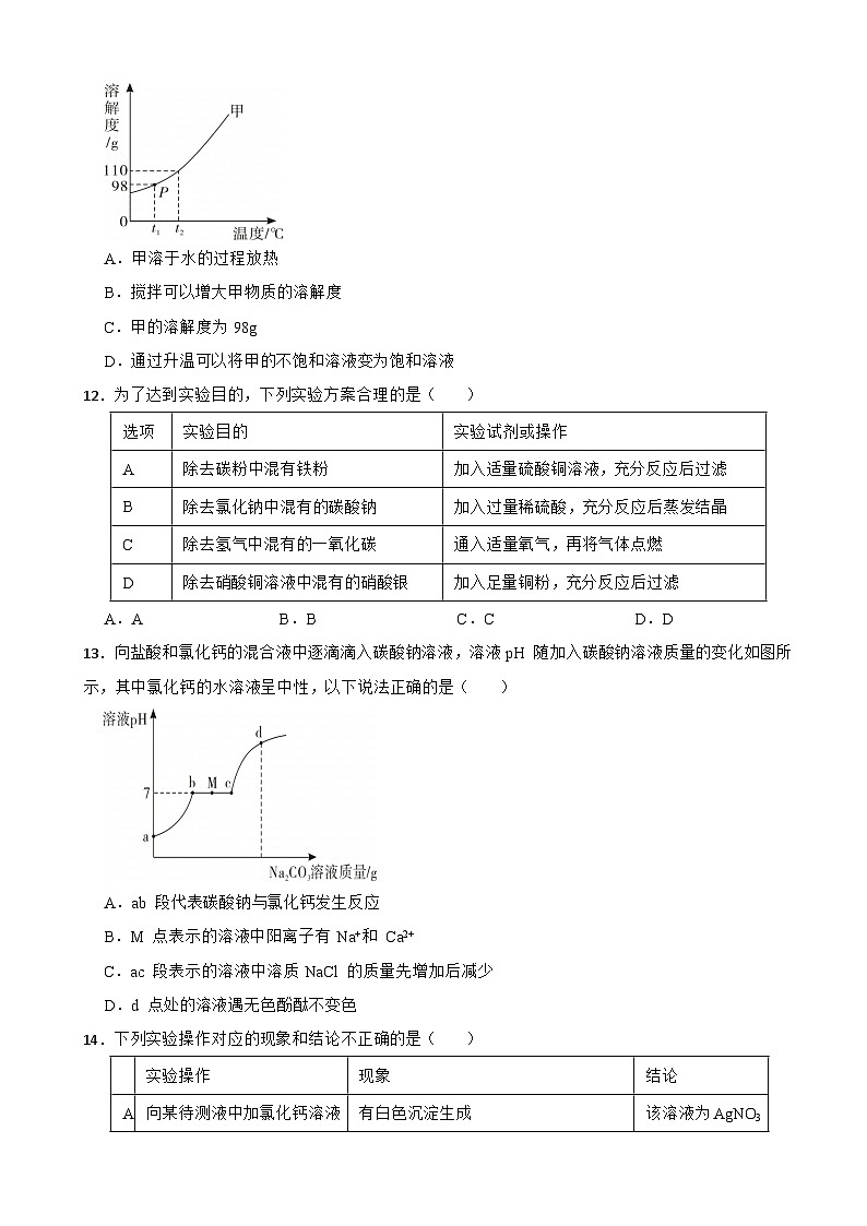 广东省广州市越秀区2024年中考模拟化学试题附答案03