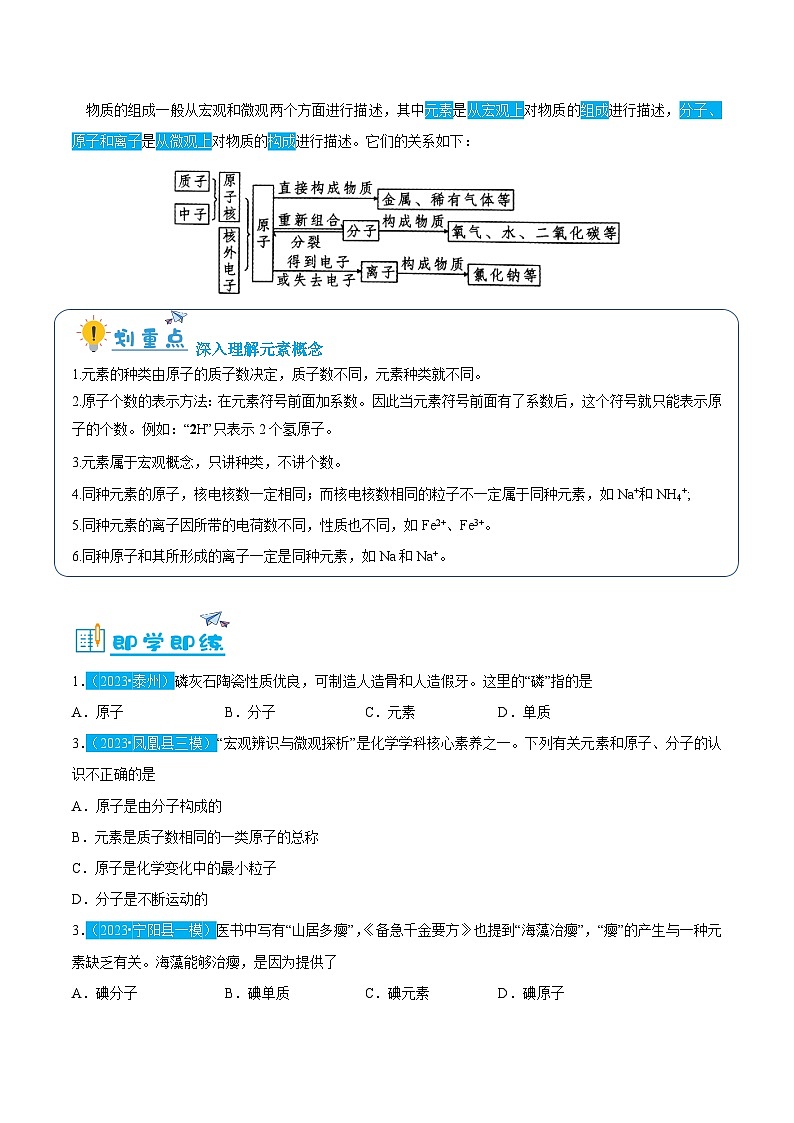 3.3 元素和元素周期表（含培优竞赛试题）-2024-2025学年九年级化学上册重难点突破（人教版）02