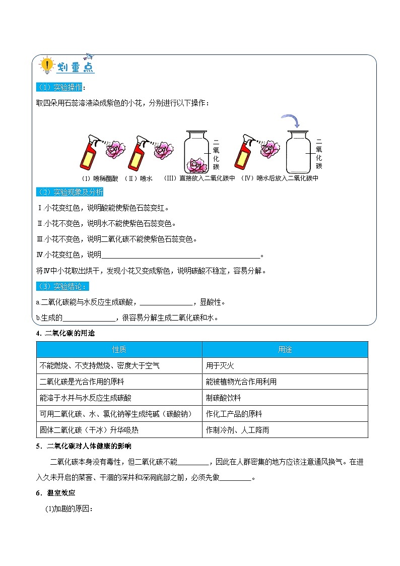 6.3 二氧化碳和一氧化碳（含培优竞赛试题）（原卷版）第3页