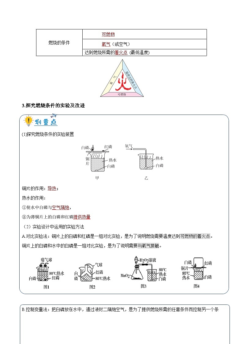 7.1  燃烧和灭火（含培优竞赛试题）-2024-2025学年九年级化学上册重难点突破（人教版）02