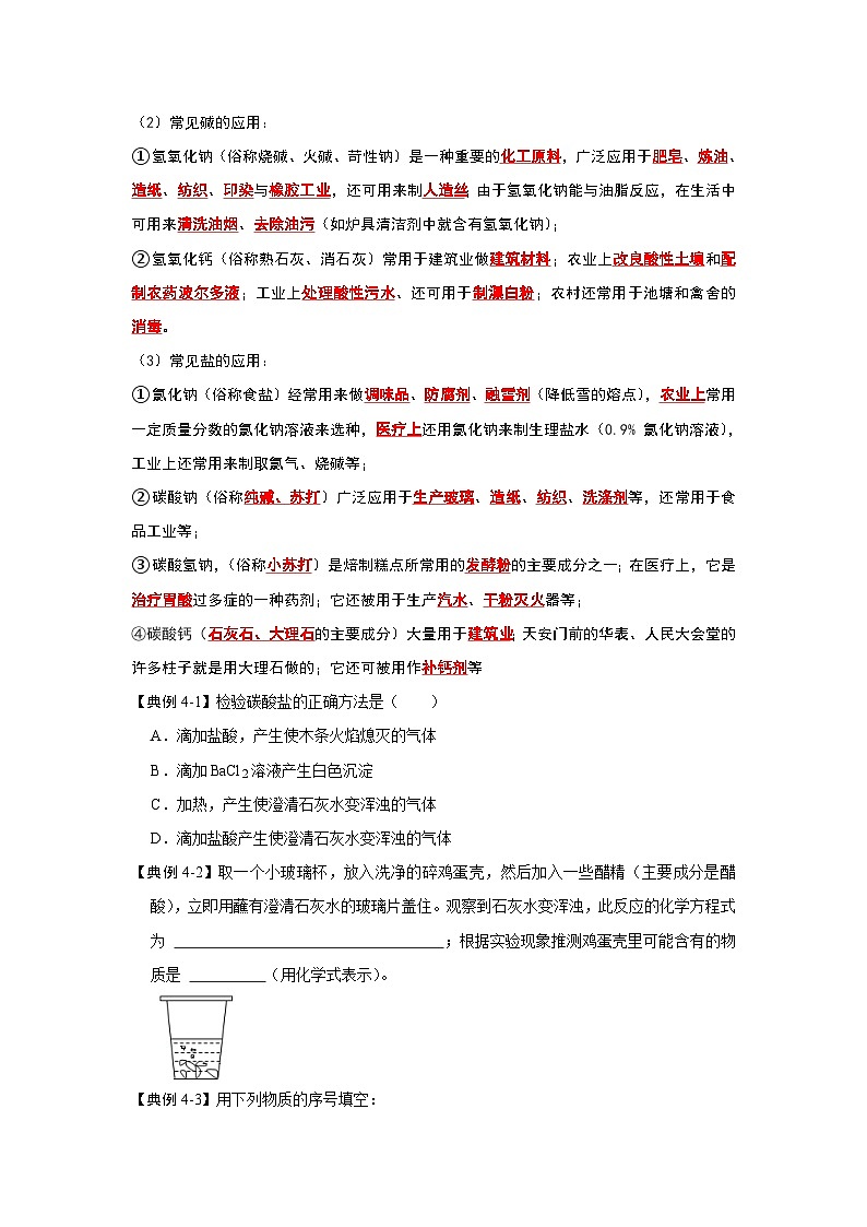 人教版九年级化学下册同步考点解读训练   11.1 生活中常见的盐（第2课时）（原卷版+解析）第2页