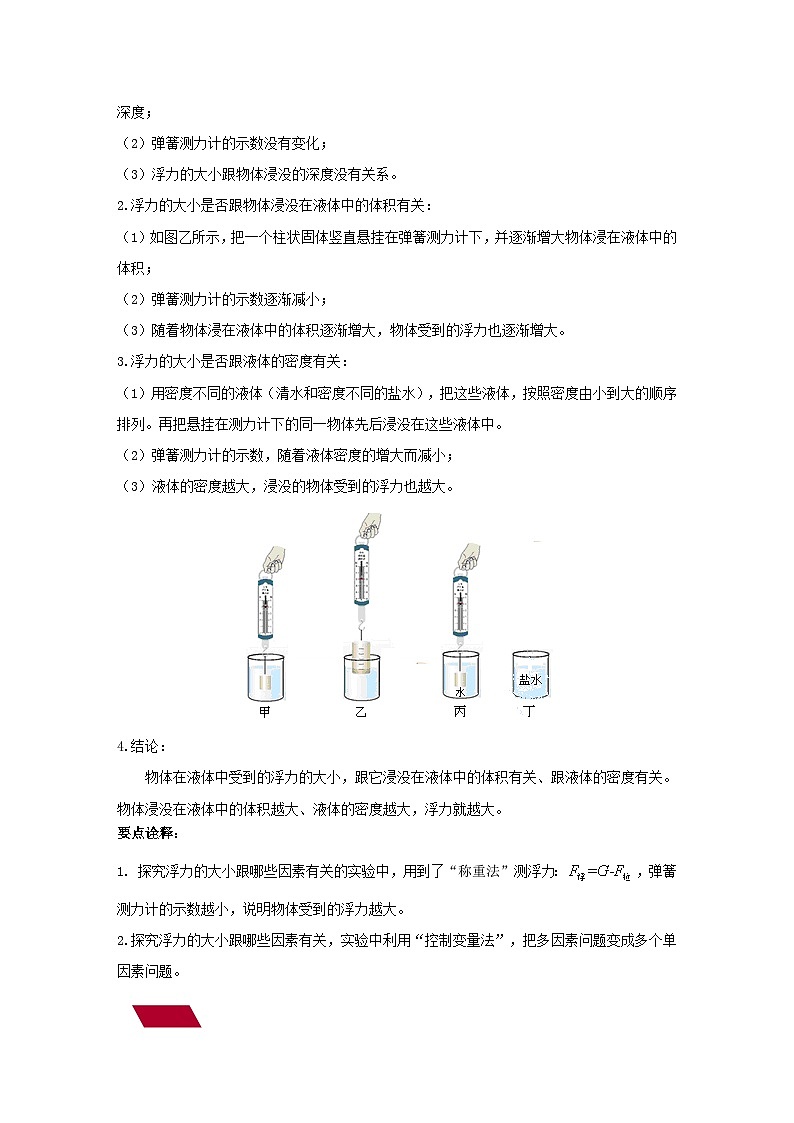 沪科版八年级物理下册同步精品讲义 第6讲 认识浮力（讲义）（原卷版+解析）03