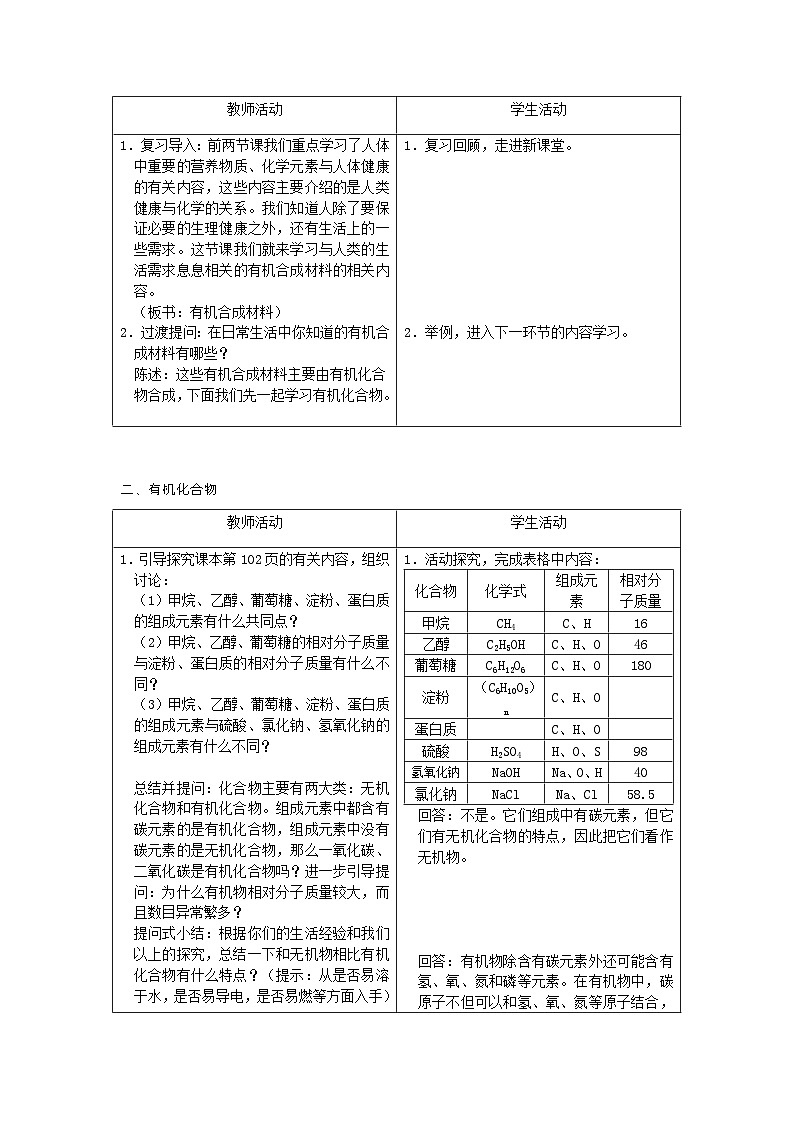 【基于核心素养的教学】课题1 《有机合成材料》课件PPT+教学设计+分层作业02
