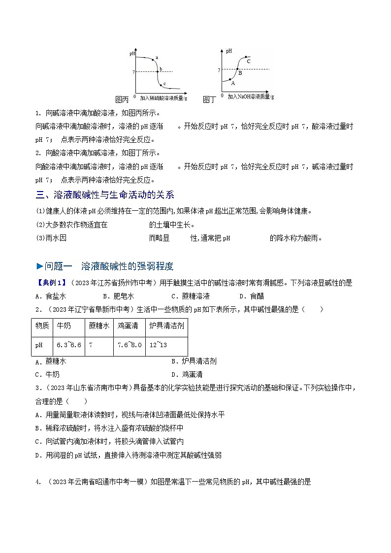 【分层训练】人教版 初中化学 九年级下册 第十单元++课题2+酸和碱的中和反应（二）酸碱度+pH02