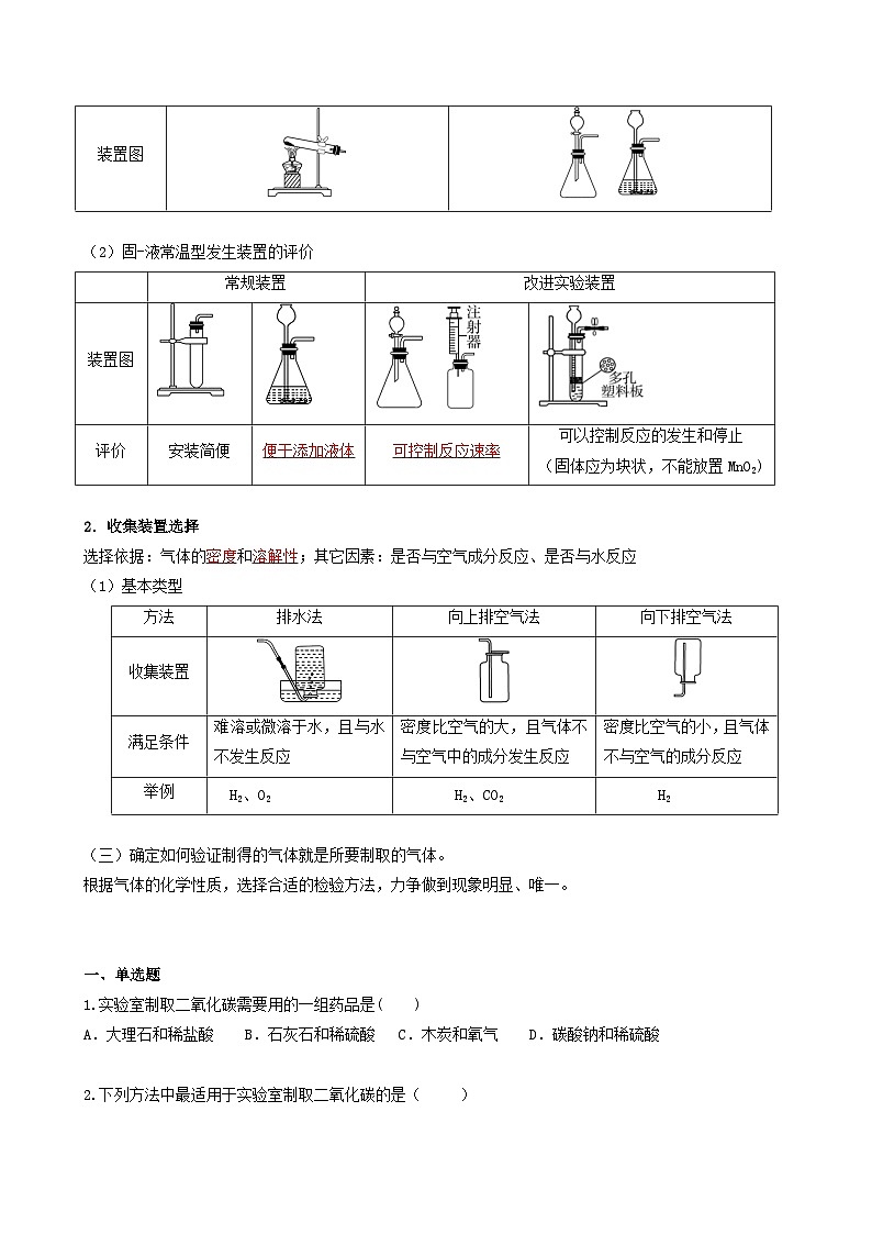 【同步练习】科粤版2012 初中化学九年级上册 5.3 二氧化碳的性质和制法（第2课时）（同步练习）（原卷版）第2页