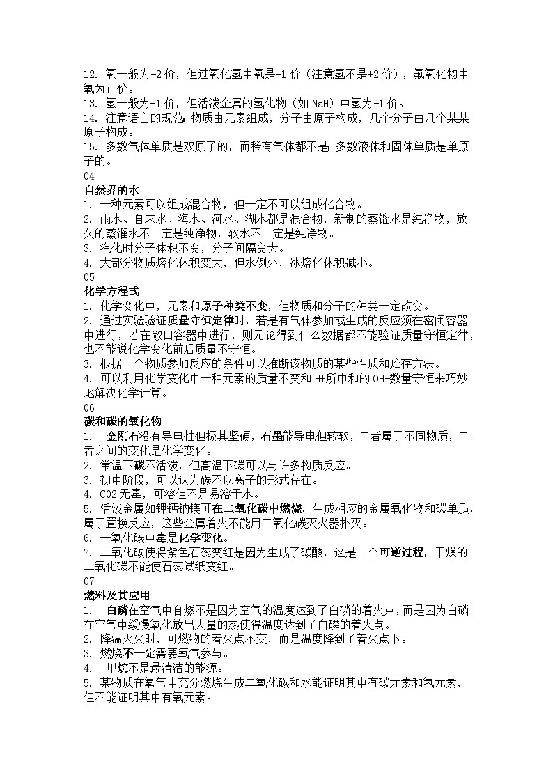 初中化学重要知识点第2页