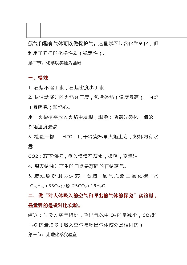 初中化学复习之物质的变化和性质知识点第3页