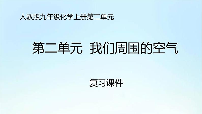 人教版九年级化学上册第二单元《我们周围的空气》期末复习PPT课件第1页