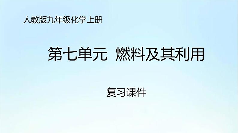 人教版九年级化学上册第七单元《燃料及其运用》期末复习PPT课件第1页