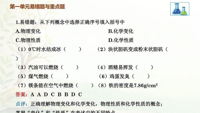 人教版九年级上册化学期末复习知识点提纲与易错题重点题解析PPT课件第3页