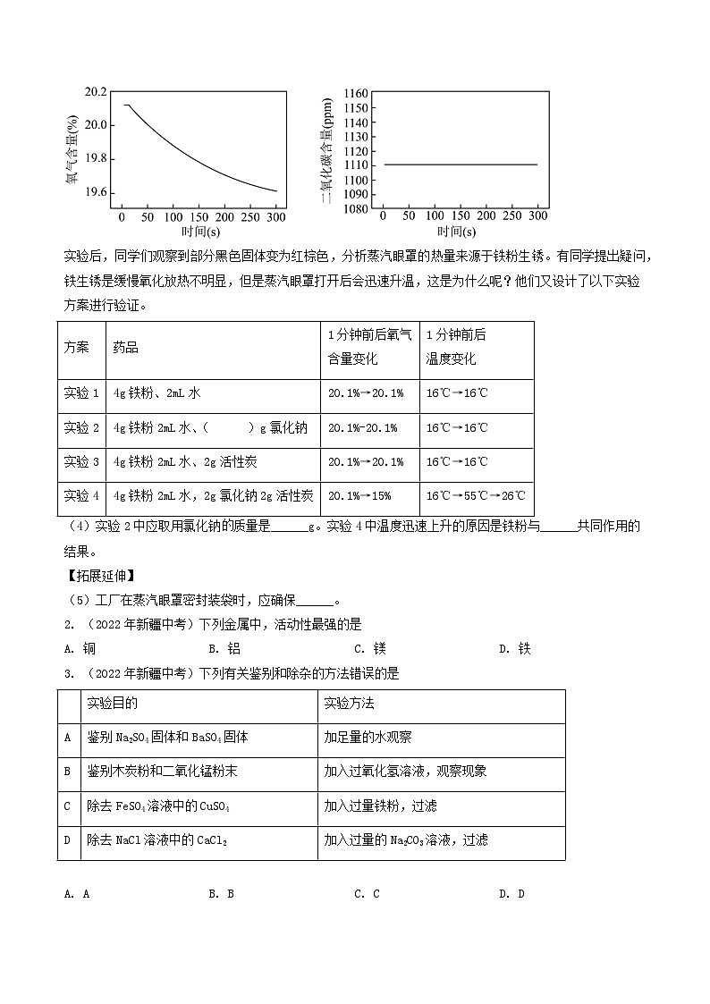 专题06 金属和金属矿物-5年（2019-2023）中考1年模拟化学分项汇编（新疆专用）（原卷版）第2页