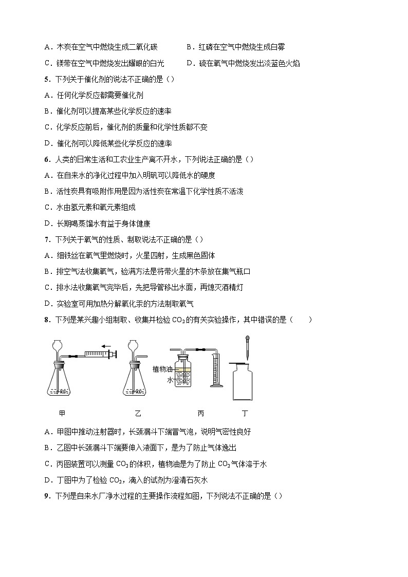 2023-2024学年沪教版九年级上册化学第2章《身边的化学物质》单元测试卷（含答案解析）02