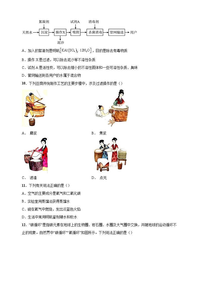 2023-2024学年沪教版九年级上册化学第2章《身边的化学物质》单元测试卷（含答案解析）03