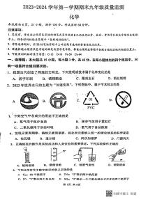 广东省惠州市惠城区2023-2024学年九年级上学期期末化学试卷