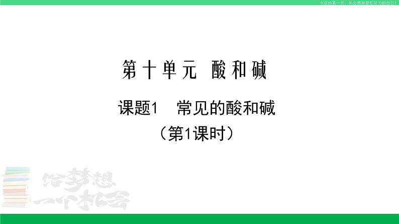 人教版九年级化学下册同步优质课件 第十单元 课题1 第一课时 常见的酸和碱（1）01