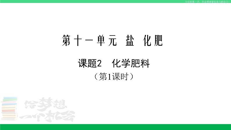 人教版九年级化学下册同步优质课件 第十一单元 课题2 化学肥料（第一课时）第1页