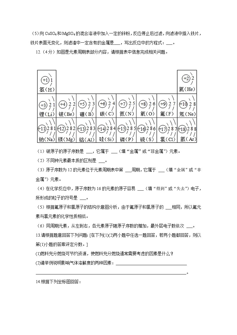 39，福建省宁德市2022-2023 学年九年级上学期期末核心素养检测模拟化学试卷03