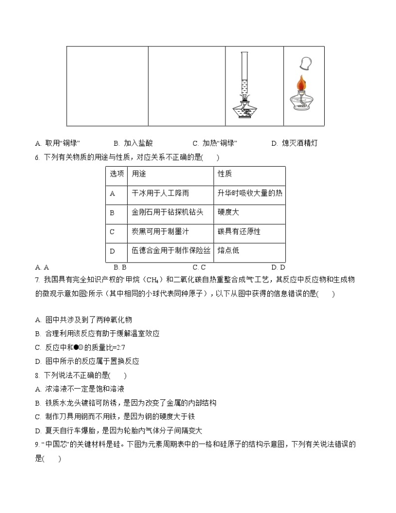 【开学摸底考试】九年级化学01（南京专用，人教版1-9单元）-2023-2024学年初中下学期开学摸底考试卷.zip02