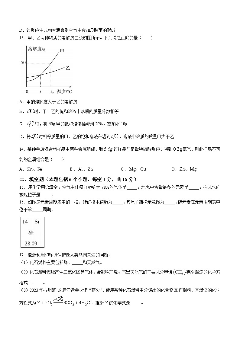 +河南省信阳市潢川县2023-2024学年九年级上学期期末化学试题03
