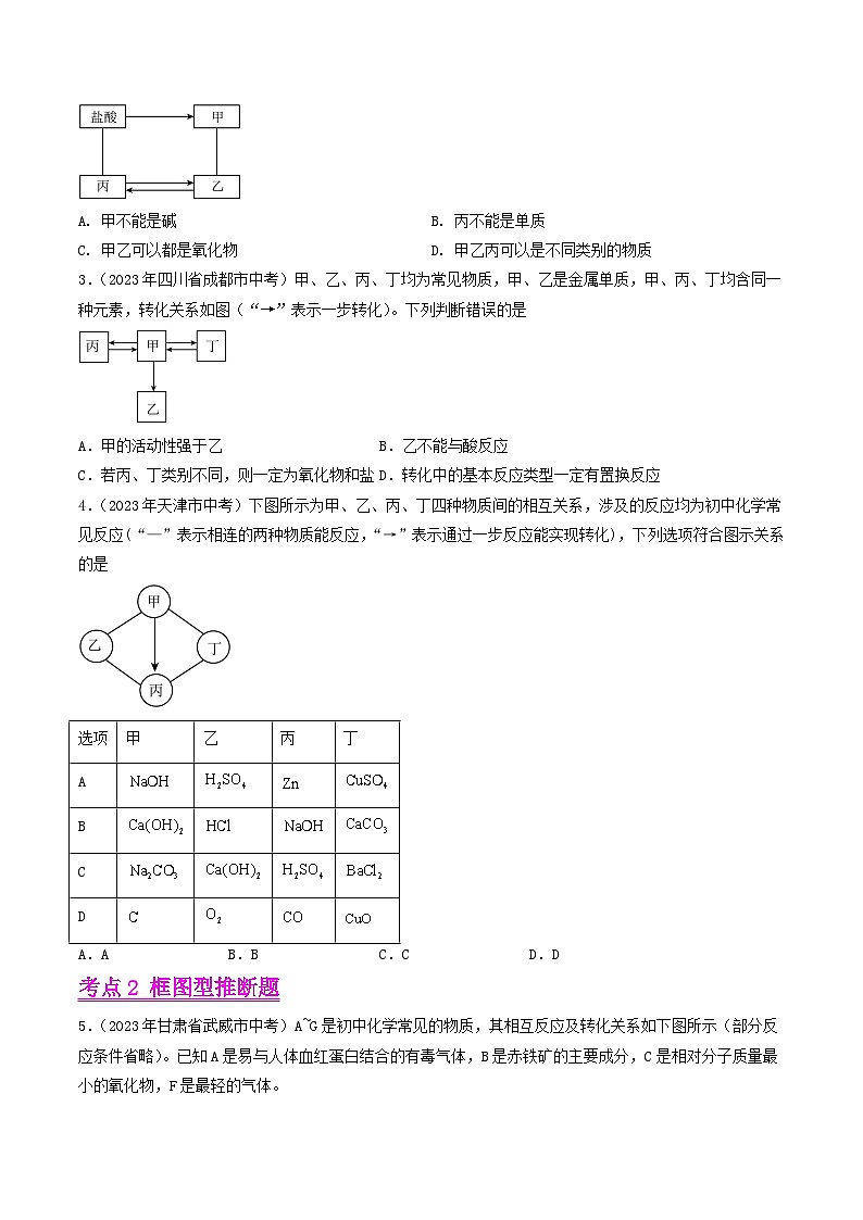 专题17 推断题（第01期）-2023年中考化学真题分项汇编（全国通用）02