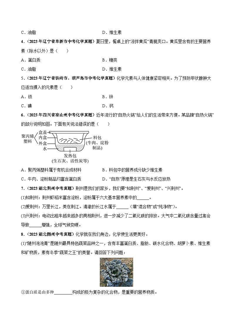 专题15 化学与生活（第03期）-2023年中考化学真题分项汇编（全国通用）02