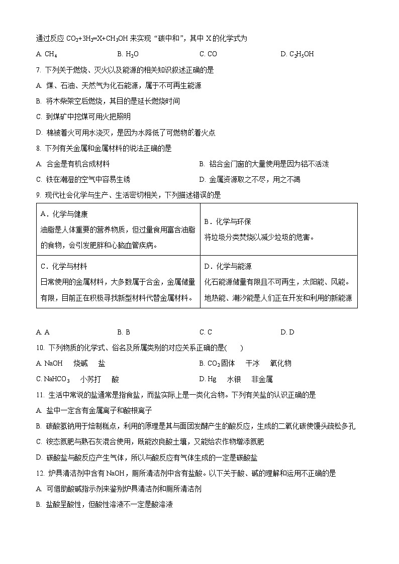 湖南省衡阳市耒阳市广湘初级中学2023-2024学年九年级上学期1月期末化学试题（原卷+解析）02