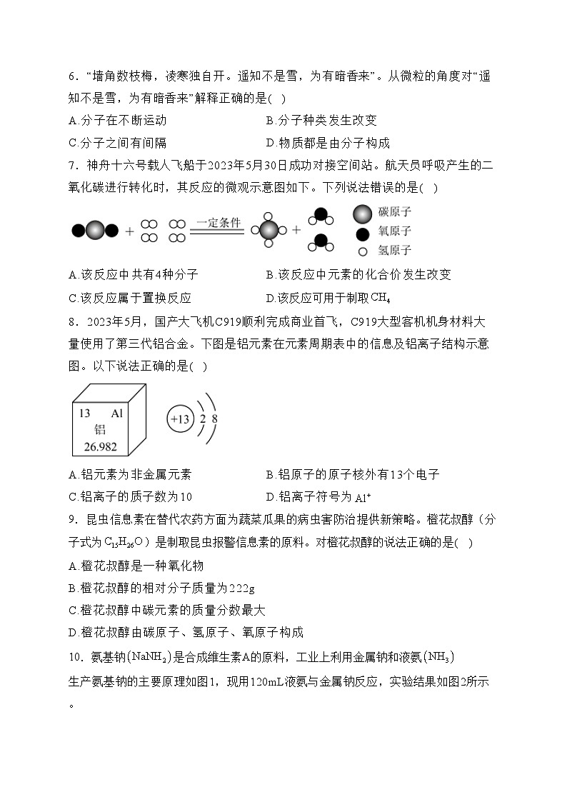 福建省龙岩市2024届九年级上学期期末质量监测考试化学试卷(含答案)第2页