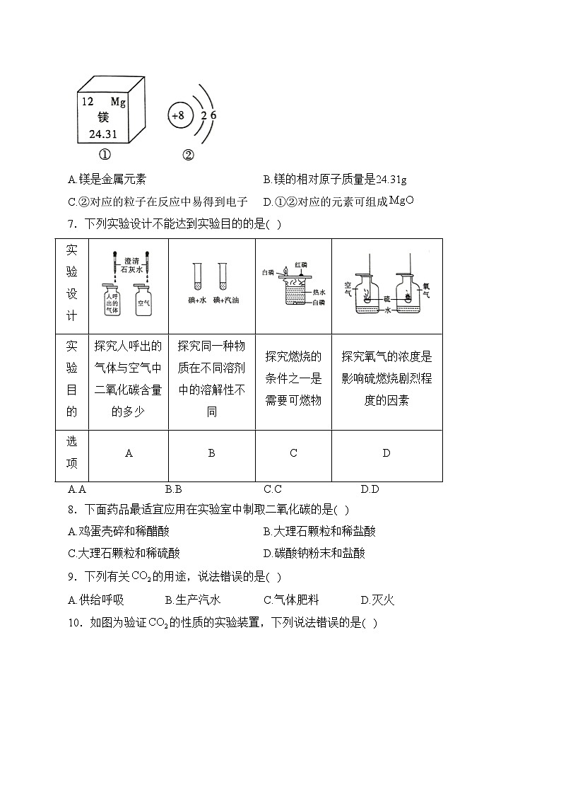 广东省阳江市2024届九年级上学期期末质量监测化学试卷(含答案)第2页