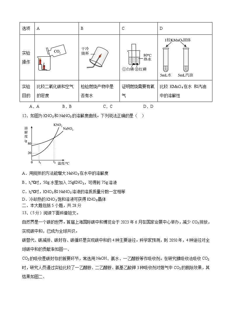 安徽省安庆市桐城市老梅初级中学2023_2024学年九年级下学期化学开学考试模拟试题03
