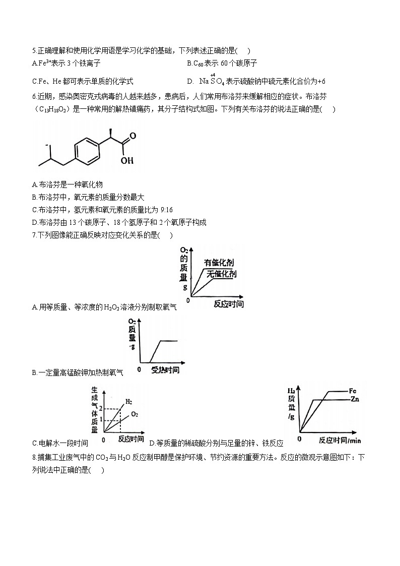 广东省深圳市龙岗区东兴外国语学校2023-2024学年九年级下学期2月开学考试化学试题(无答案)02