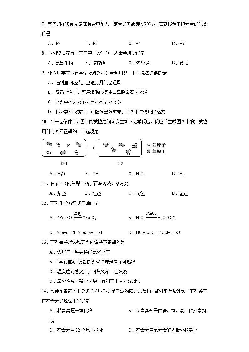 山东省枣庄市台儿庄区2023-2024学年九年级上学期期末考试化学试题(含答案)02