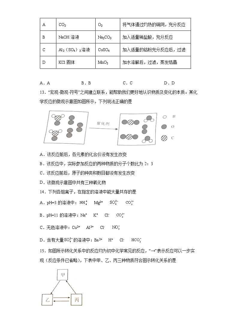 2022年湖北省江汉油田、潜江、天门、仙桃中考化学真题03