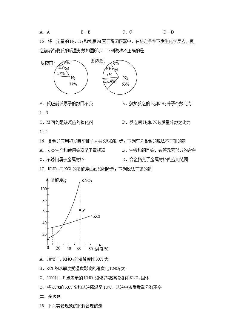2022年江苏省扬州市中考化学真题03