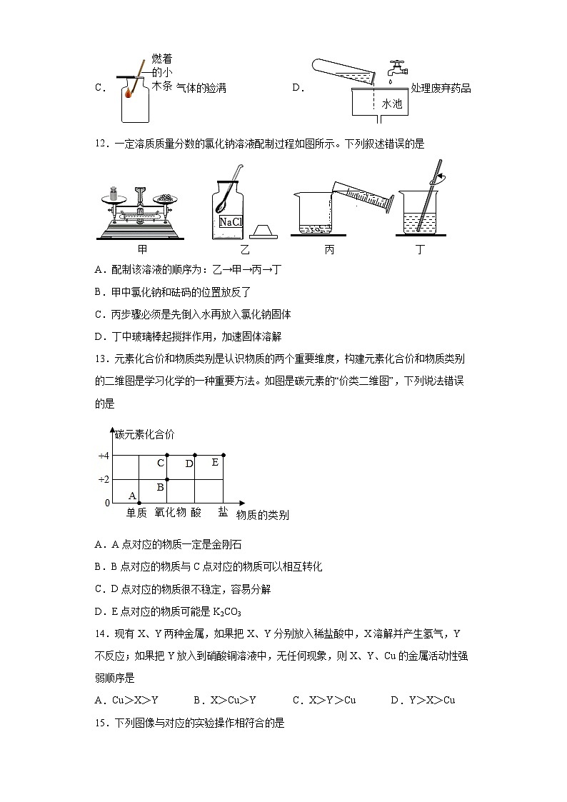 2022年四川省自贡市中考化学真题03
