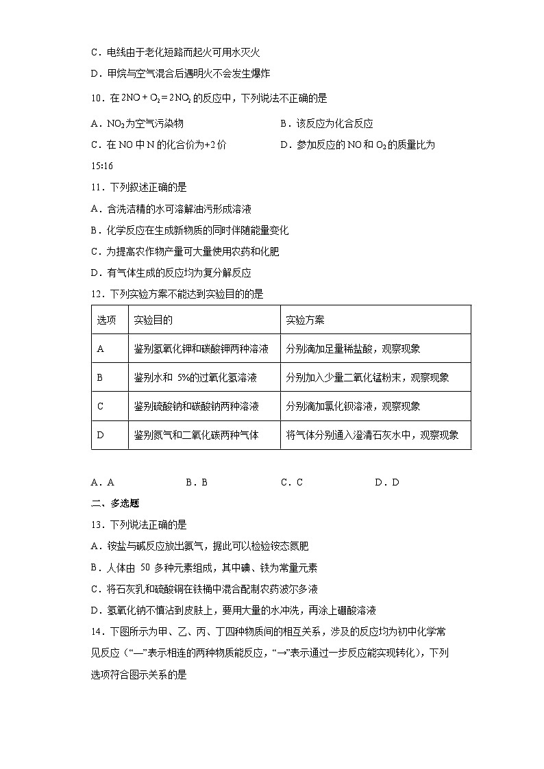 2022年天津市中考化学真题02