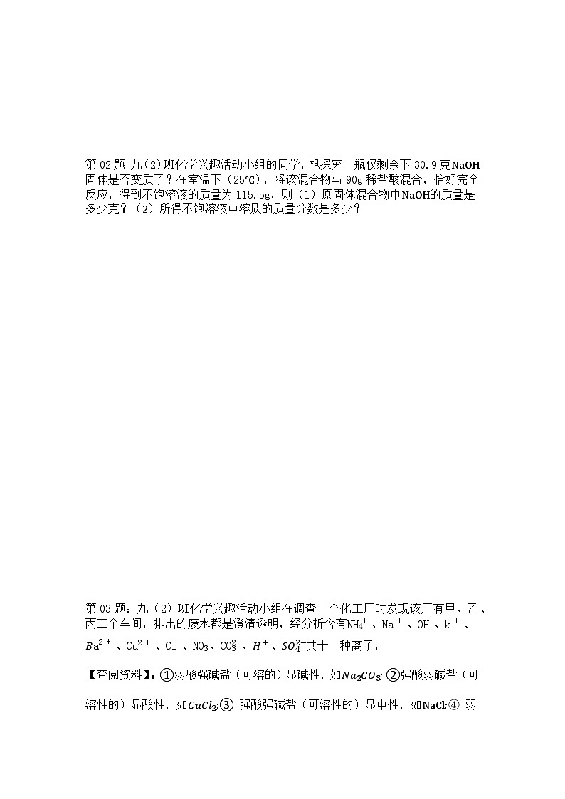 2024年直击中考专题（11）（附答案）：第十一单元：盐、化肥第2页