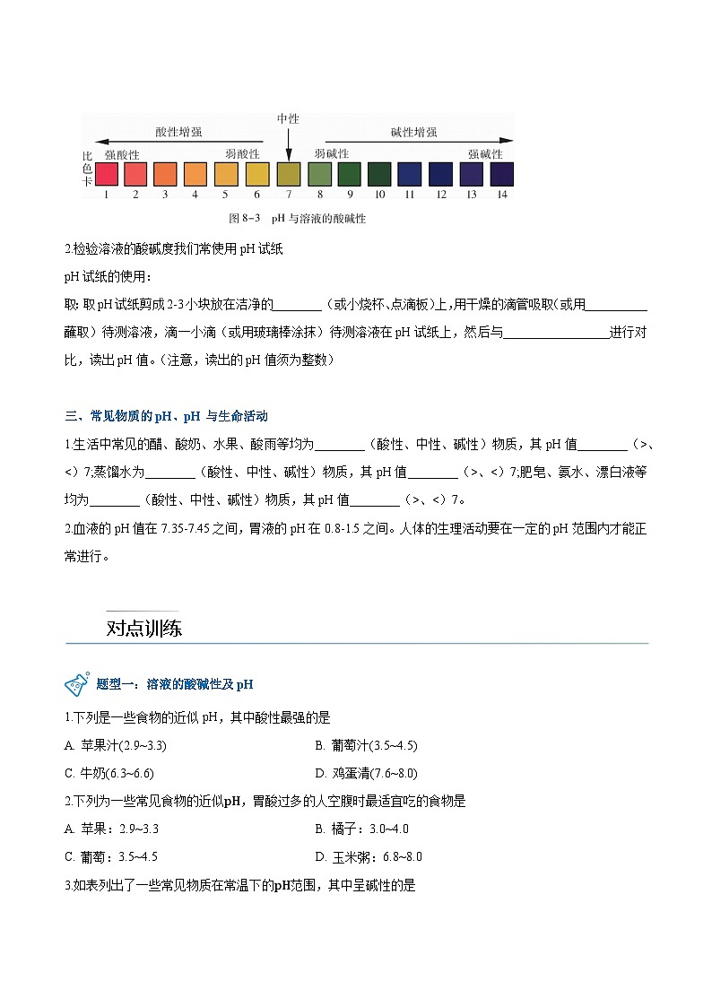 第8.1课  溶液的酸碱性-九年级化学下册同步精品讲义（科粤版）（学生版）第2页