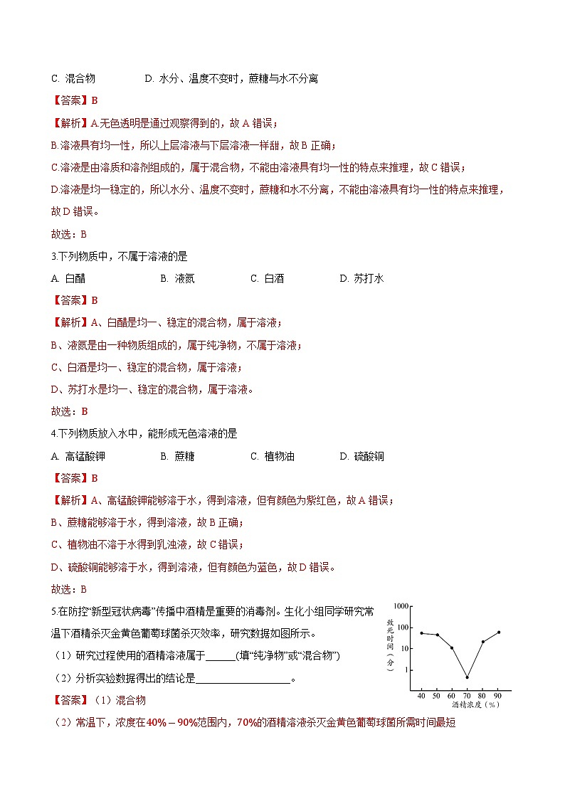 第7.1课  溶解与乳化-九年级化学下册同步精品讲义（科粤版）（教师版）第3页
