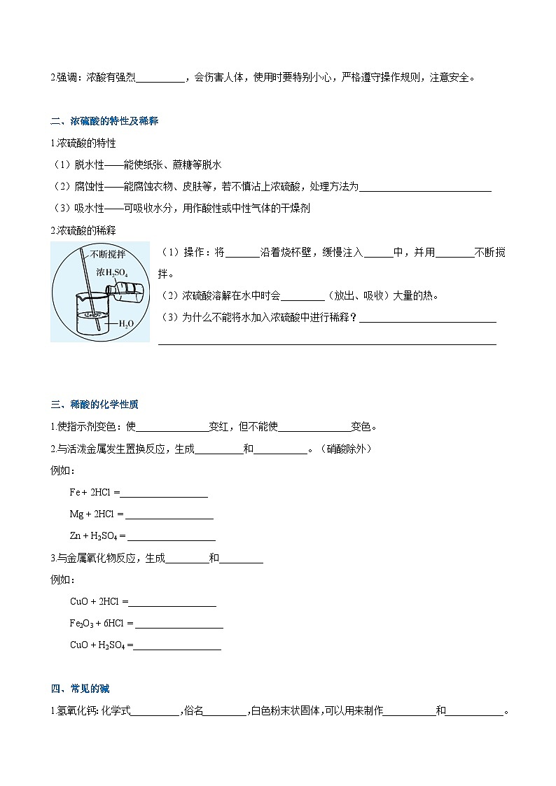 第8.2课  常见的酸和碱-九年级化学下册同步精品讲义（科粤版）02
